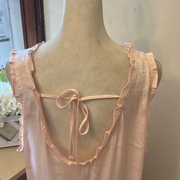 LC Lauren Conrad pale pink ruffle V tank top Size XXL New - Picture 7 of 11
